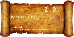 Bartha Ulrik névjegykártya