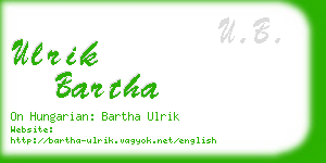 ulrik bartha business card